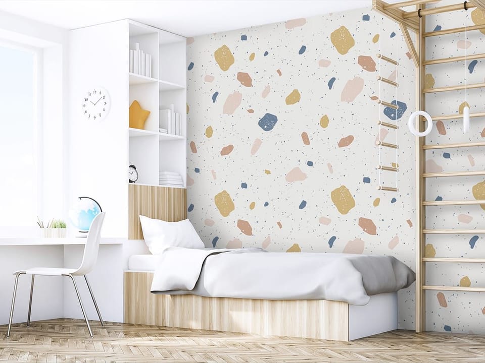 Fototapeta Kolorowe Abstrakcje Lastryko we wnętrzu pokoju nastolatka