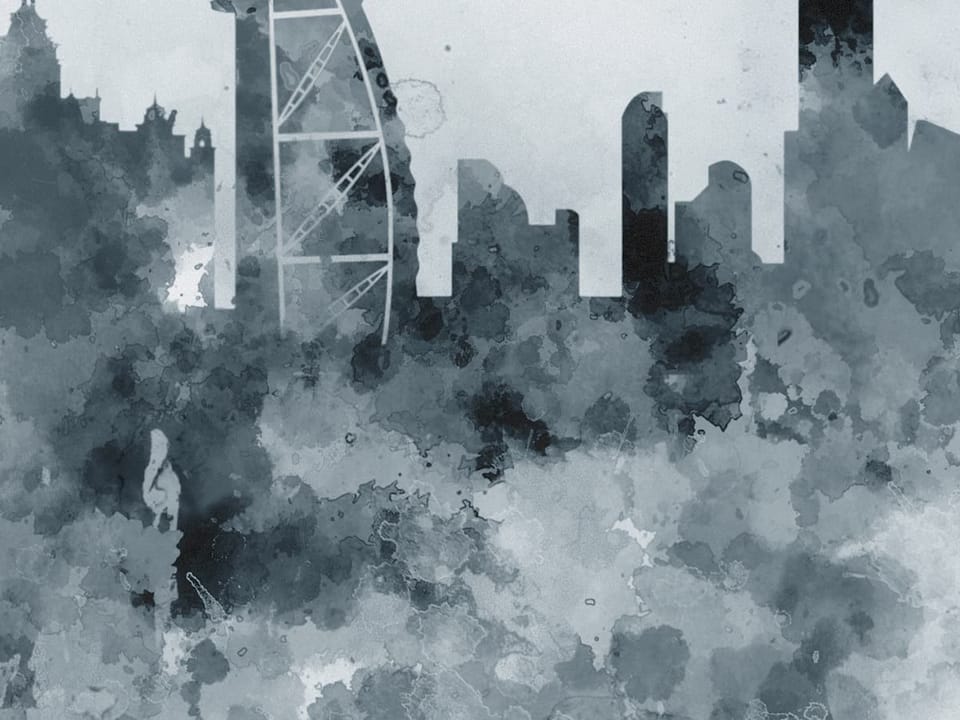 Fototapeta Panorama miasta z wieżowcami fragment #1