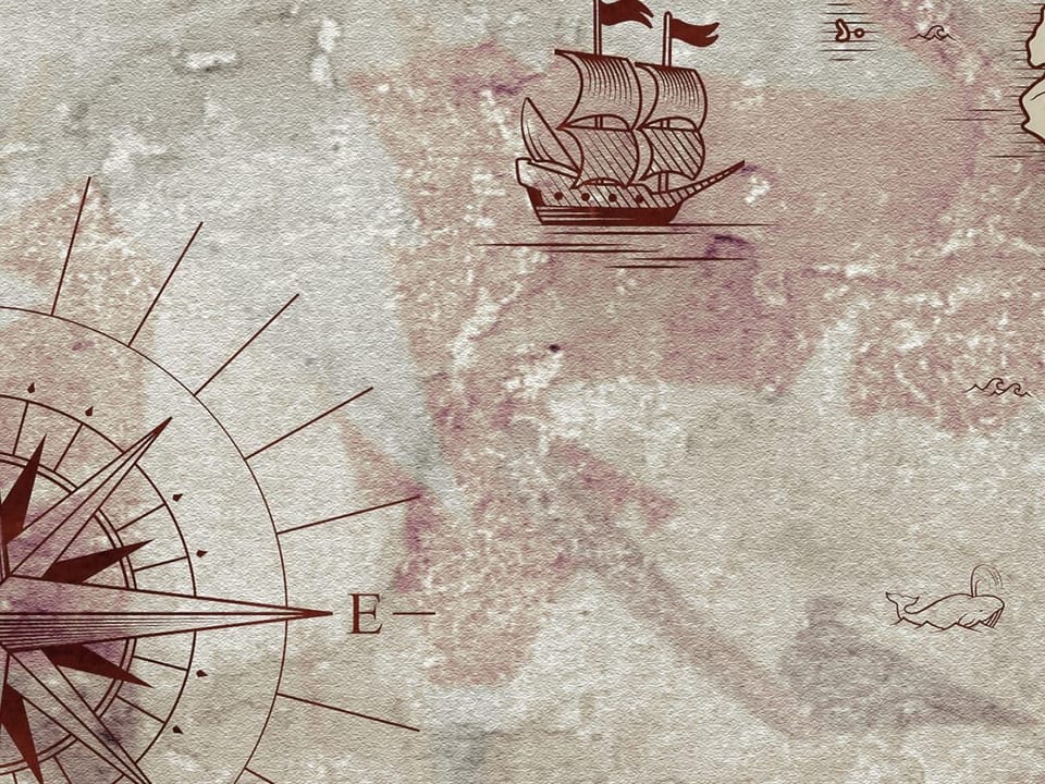 Fototapeta Stara mapa świata z kontynentami fragment #2