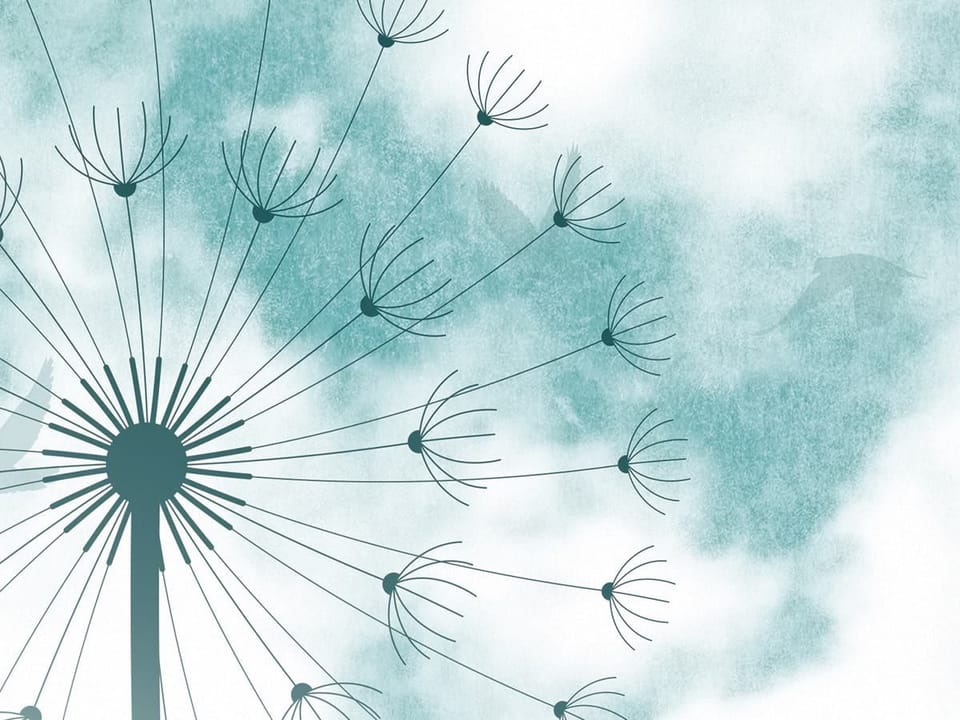 Fototapeta Dmuchawce na tle chmur fragment #1