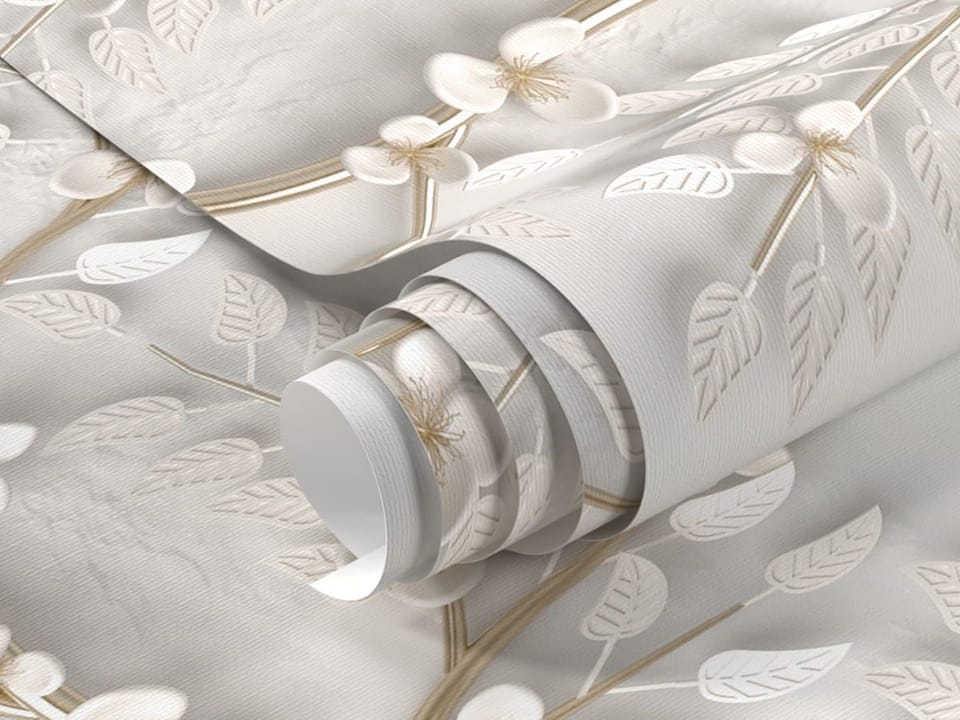 Fototapeta Gałąź z kwiatami i liśćmi fragment #1