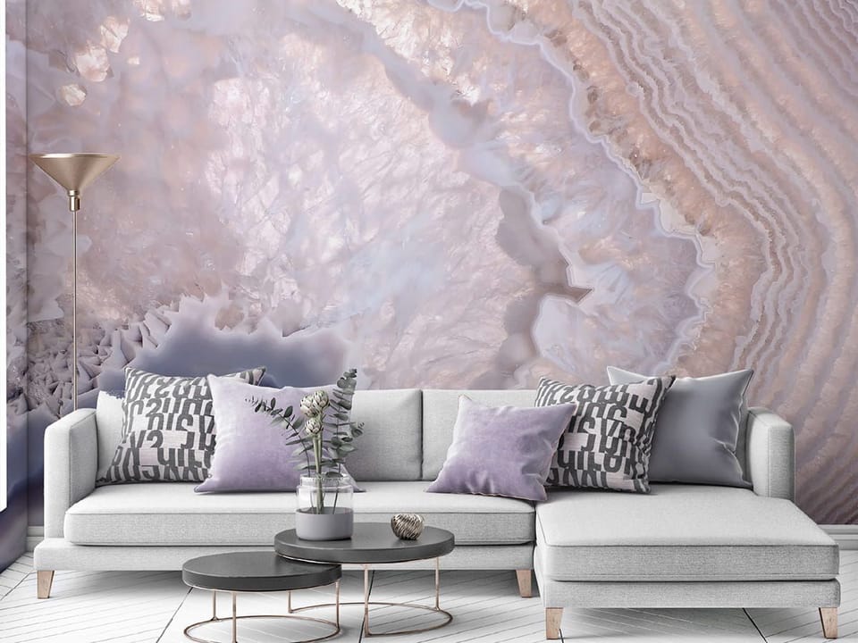 Fototapeta Marmurowe warstwy geologiczne we wnętrzu salonu