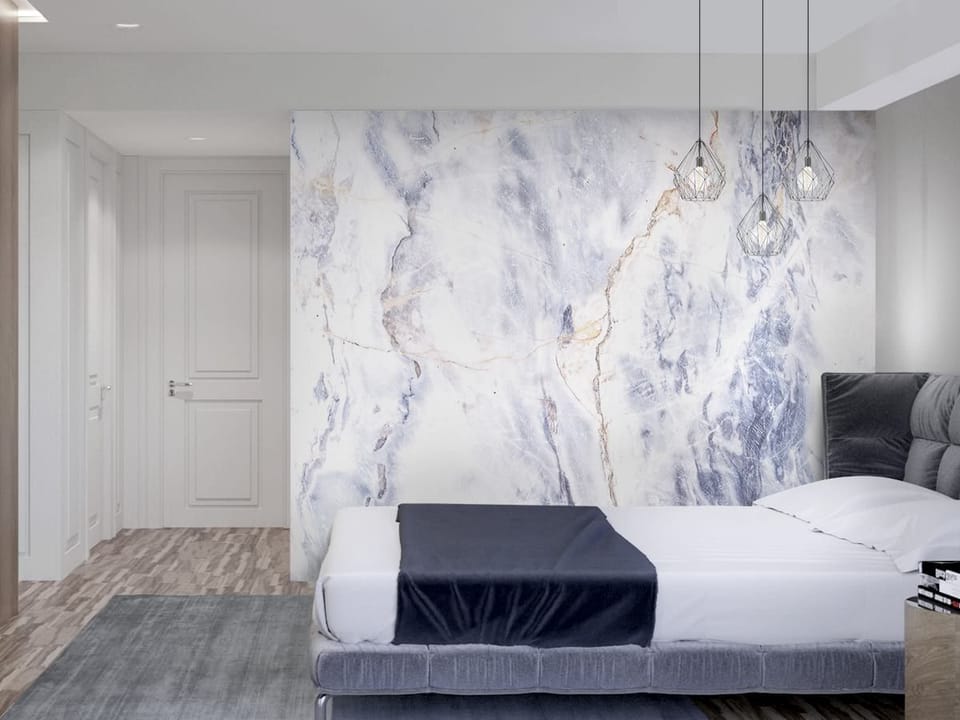 Fototapeta Tekstura Marmuru z Żyłkami we wnętrzu sypialni