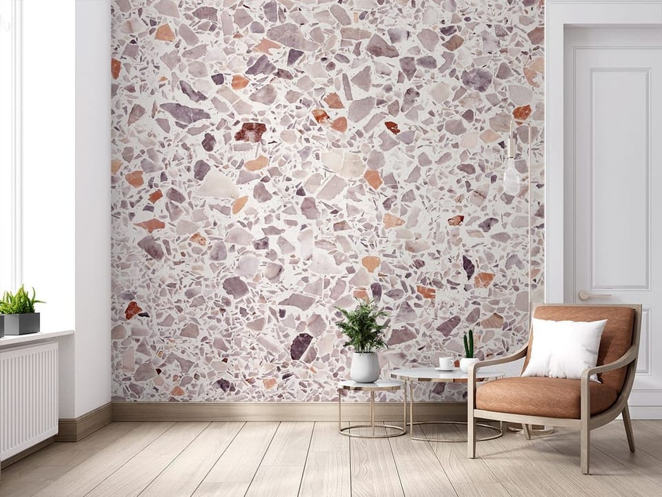 Fototapeta Lastryko z kolorowymi kamieniami we wnętrzu salonu