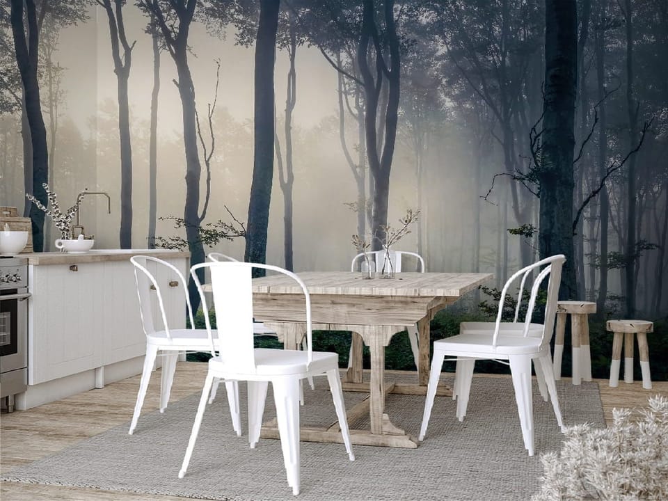 Fototapeta Tajemniczy Las z Mgłą we wnętrzu kuchni