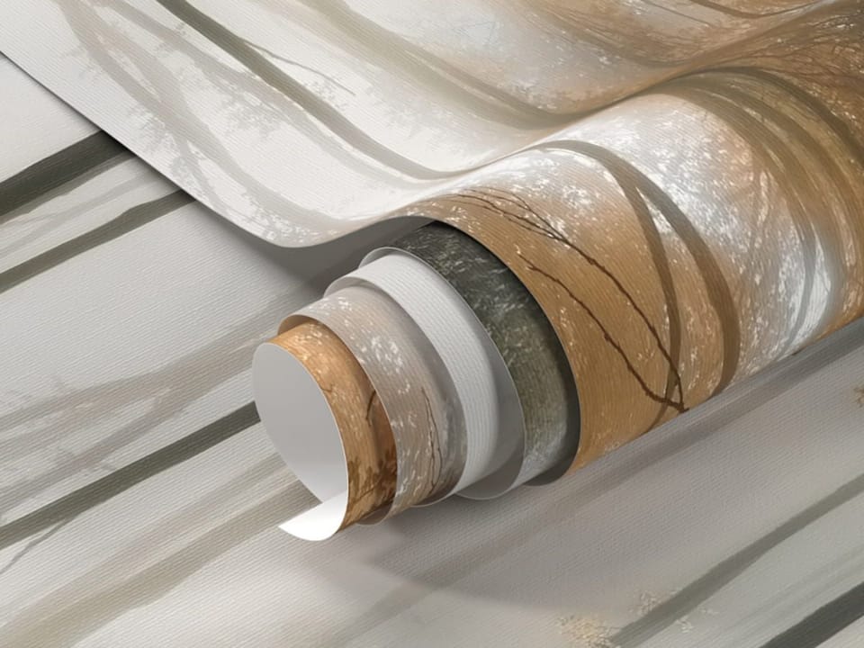 Fototapeta Las w Mgle z Promieniami Światła fragment #1