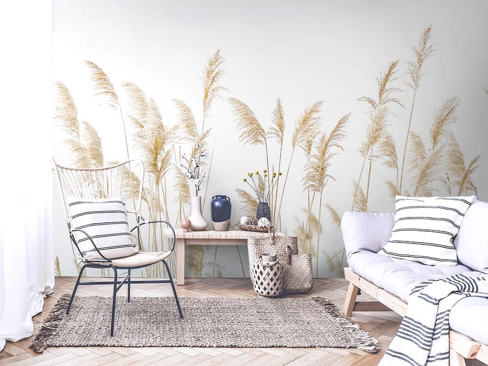 Fototapeta Kwiaty polne w lekkim wietrze we wnętrzu salonu