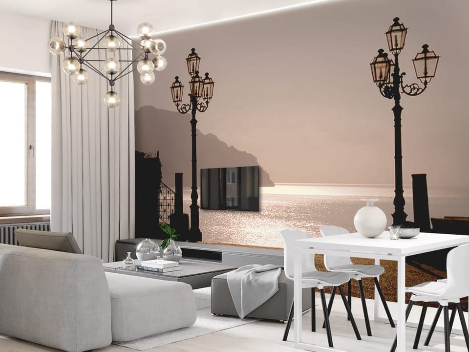 Fototapeta Stylowe Latarnie nad Wodą we wnętrzu salonu