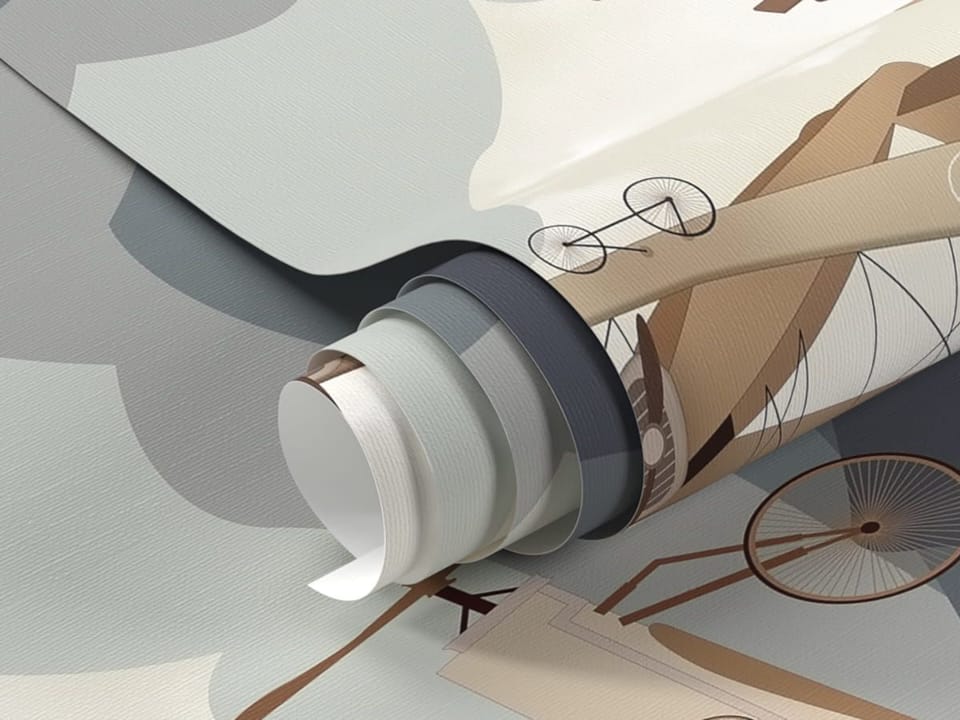 Fototapeta Stare samoloty nad górami fragment #1