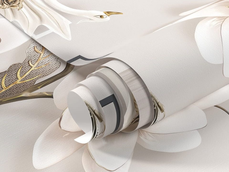 Fototapeta Białe kwiaty i wodospady w ramkach fragment #1