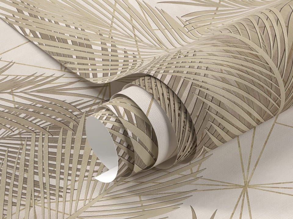 Fototapeta Liście palmowe z geometrycznym wzorem fragment #1