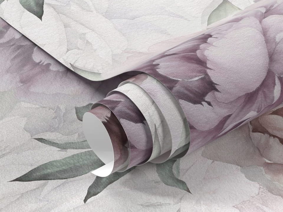 Fototapeta Pastelowe Piwonie i Liście fragment #1