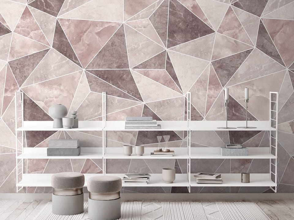 Fototapeta Geometryczny wzór z trójkątów we wnętrzu przedpokoju