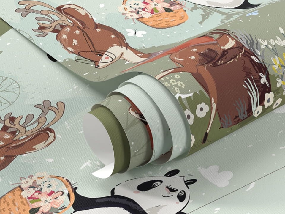 Fototapeta Zwierzęta z balonami na łące fragment #1