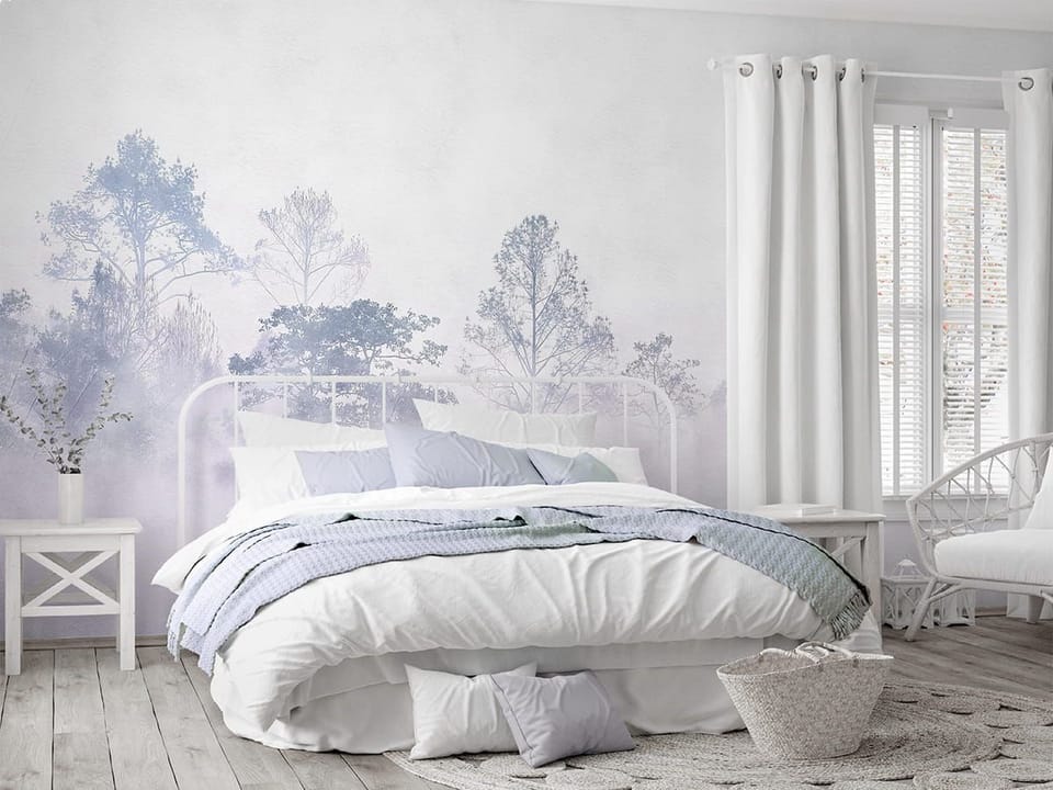 Fototapeta Tajemniczy Las w Mgle we wnętrzu sypialni