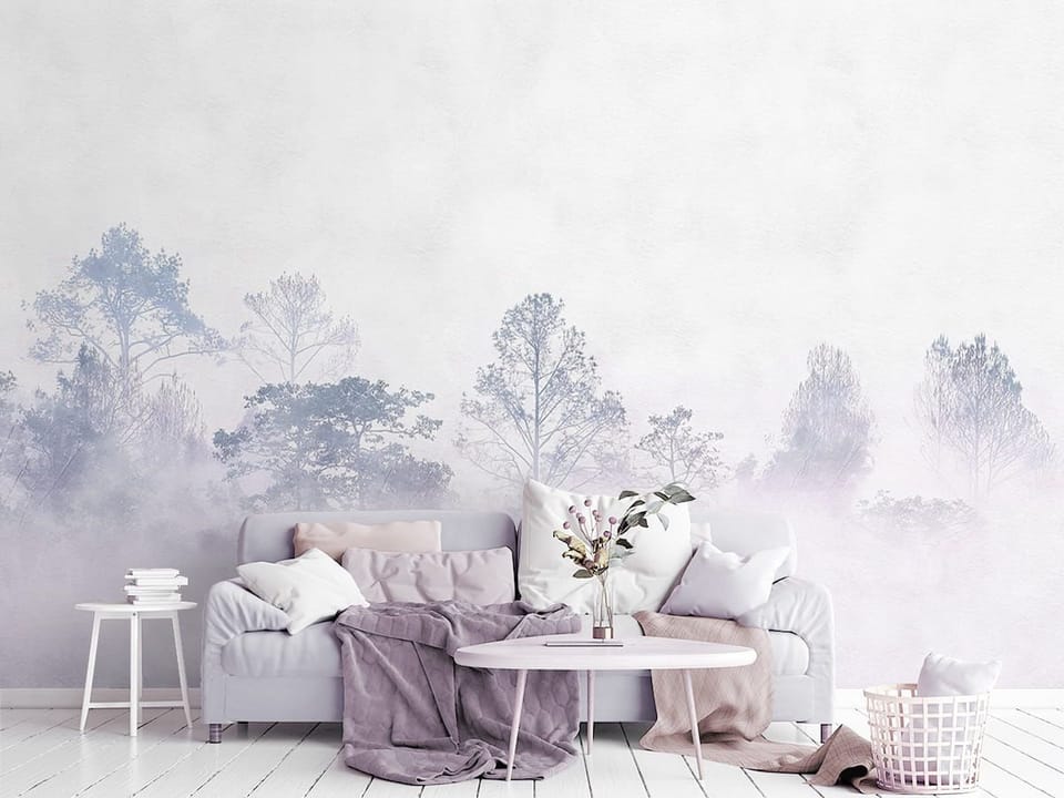 Fototapeta Tajemniczy Las w Mgle we wnętrzu salonu