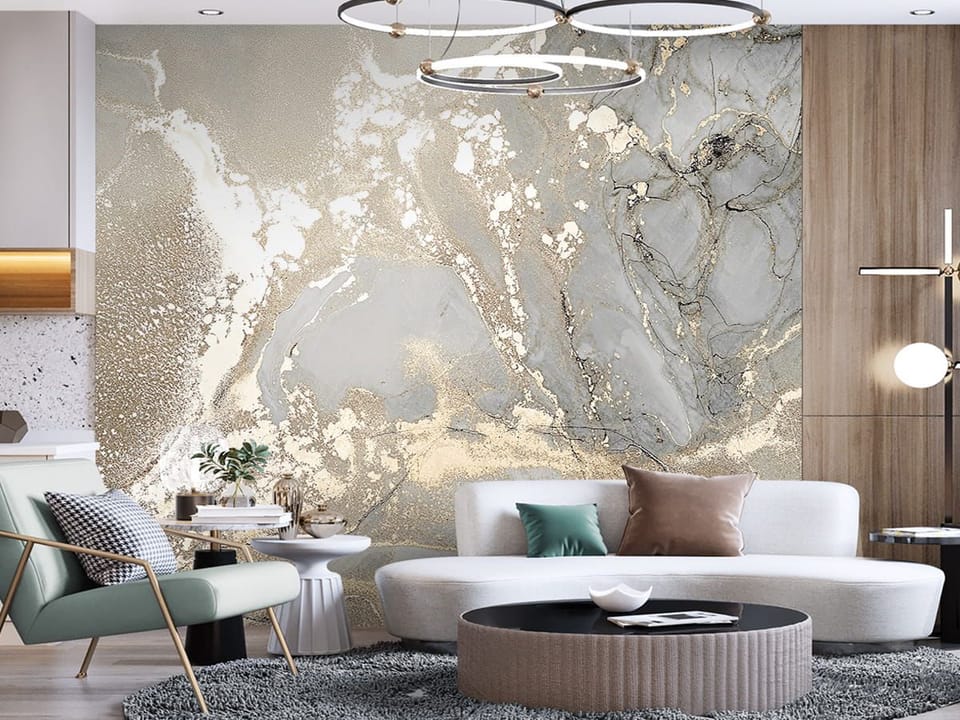 Fototapeta Abstrakcyjne wzory marmuru we wnętrzu salonu