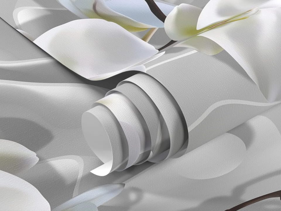 Fototapeta Storczyki na szarym tle fragment #1