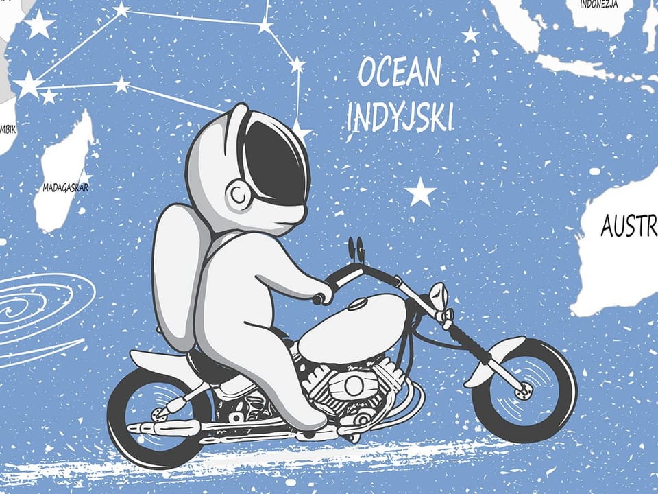 Fototapeta Astronauci i mapa świata dla dzieci fragment #2