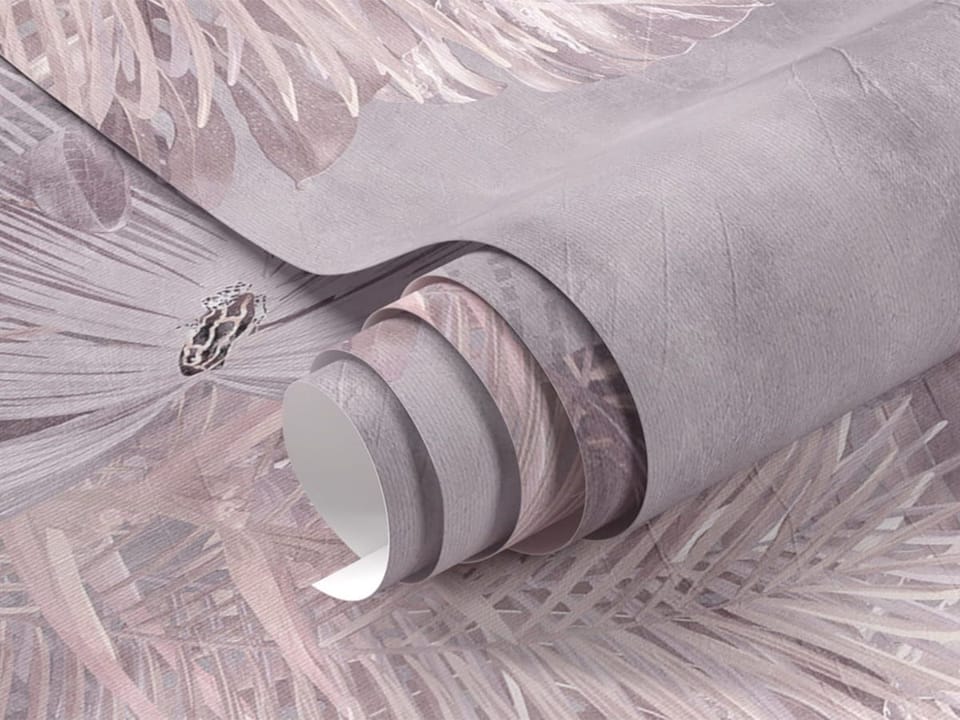 Fototapeta Dżungla z liśćmi palmowymi i kwiatami fragment #1