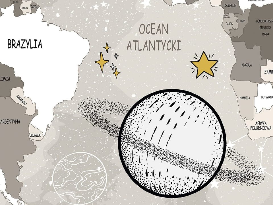 Fototapeta Astronauci na Mapie Świata fragment #2