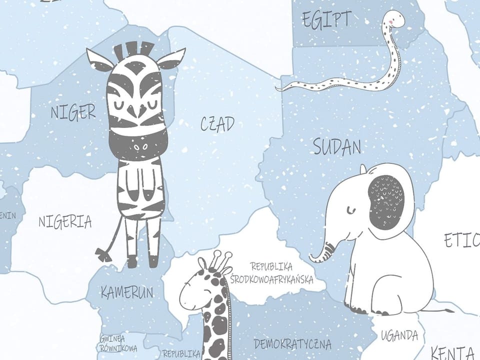 Fototapeta Mapa świata z balonami dla dzieci fragment #2