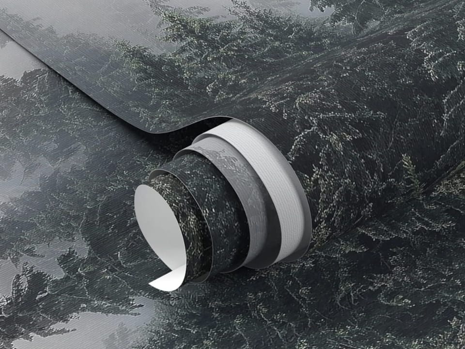 Fototapeta Mglisty las iglasty fragment #1