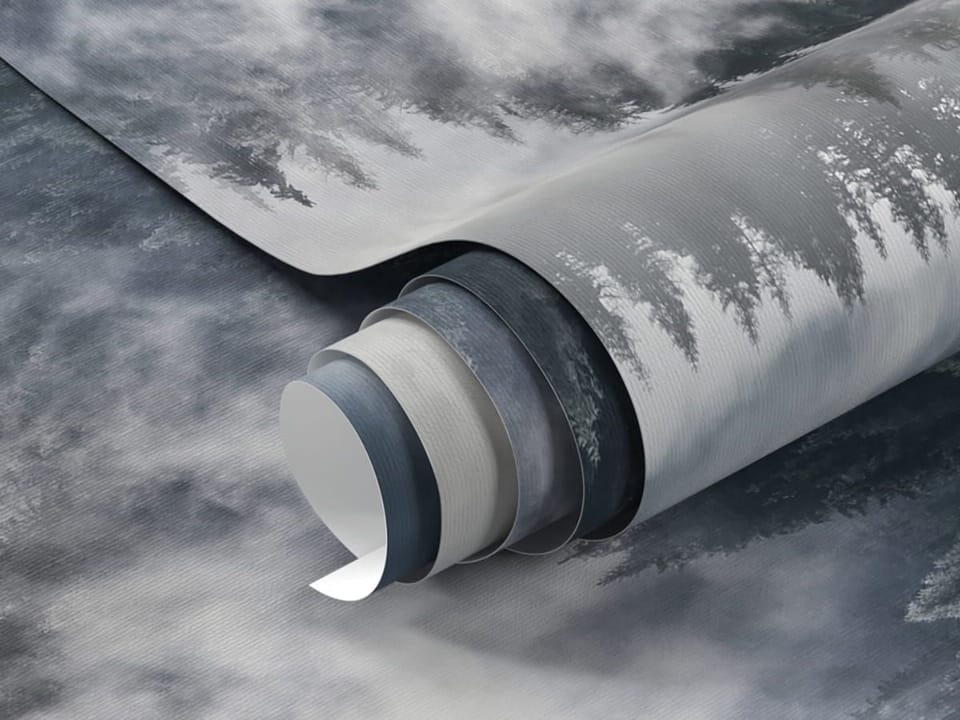 Fototapeta Mglisty las iglasty fragment #1