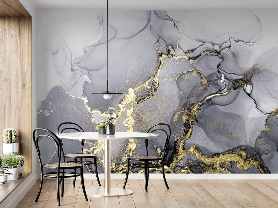 Fototapeta Abstrakcyjne wzory z żyłkami we wnętrzu kuchni