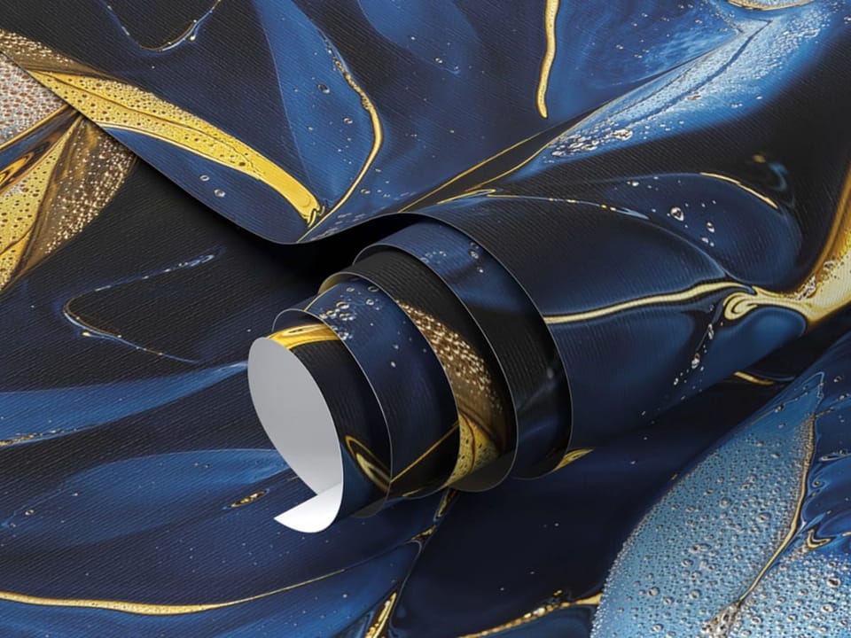 Fototapeta Abstrakcyjne Niebieskie Liście fragment #1