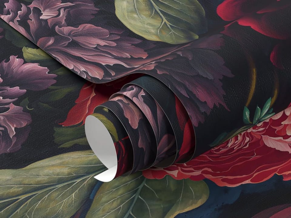 Fototapeta Egzotyczne kwiaty na ciemnym tle fragment #1