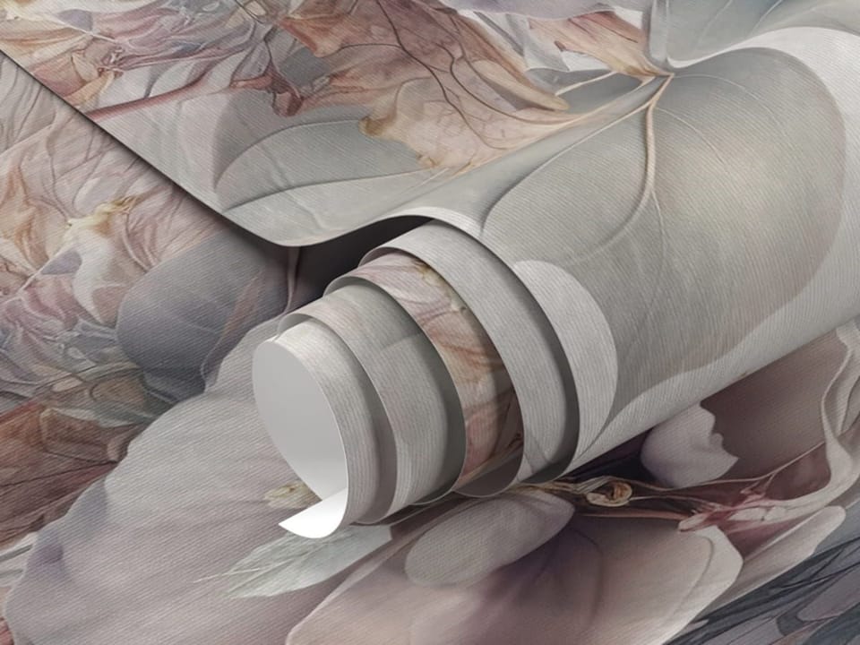 Fototapeta Egzotyczne kwiaty i liście fragment #1