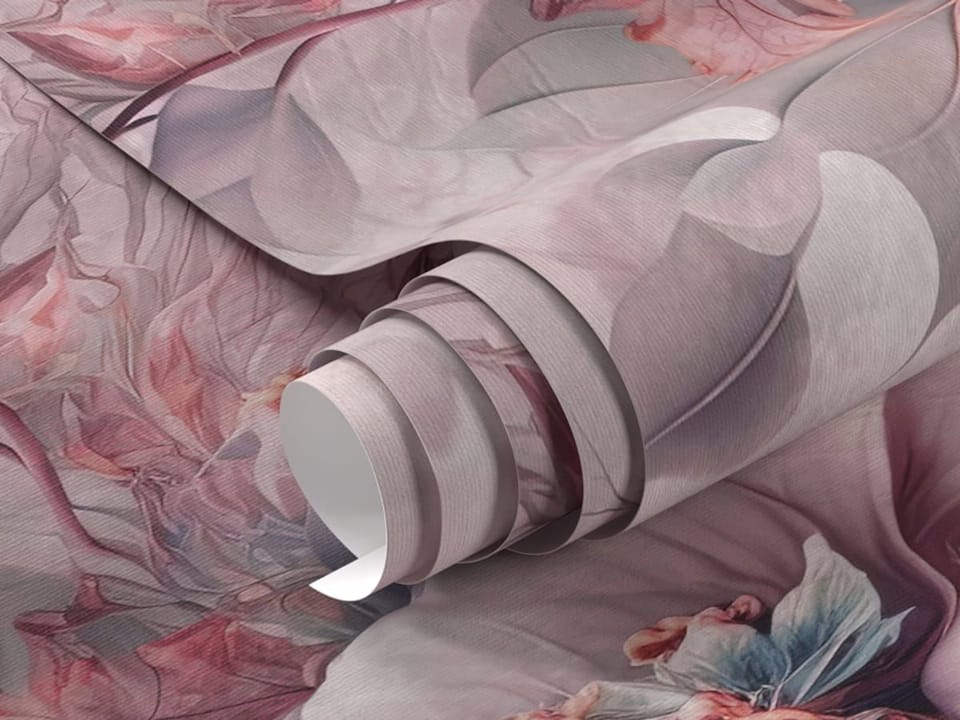 Fototapeta Egzotyczne kwiaty i liście fragment #1