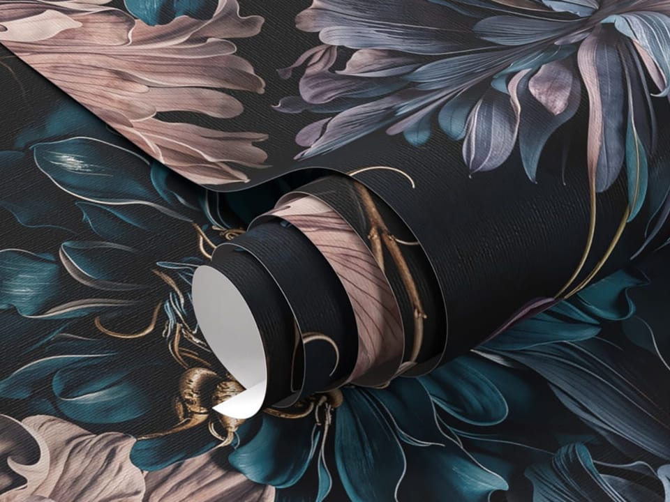 Fototapeta Egzotyczne kwiaty na ciemnym tle fragment #1