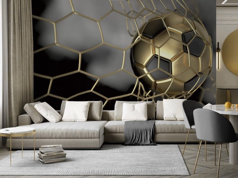 Fototapeta Złota Piłka w Siatce we wnętrzu salonu