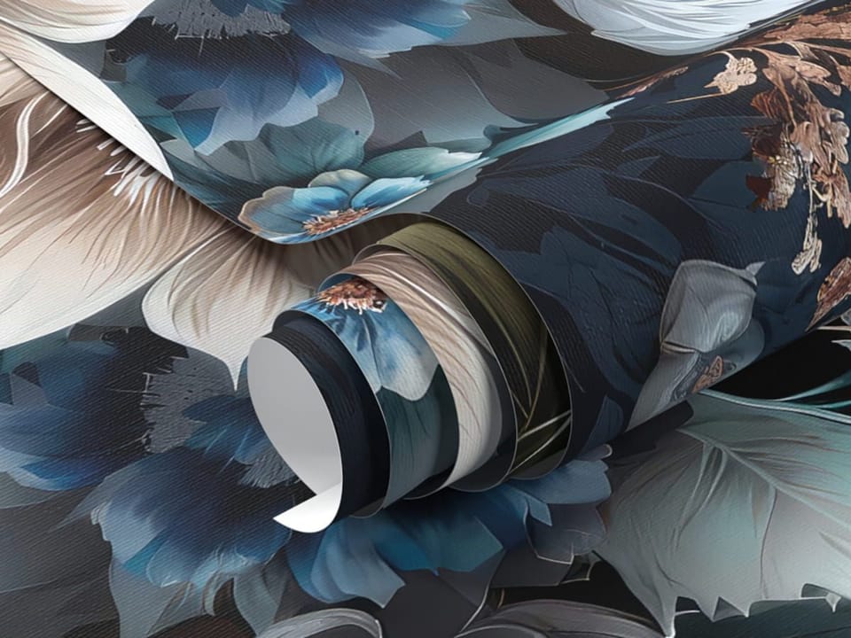 Fototapeta Egzotyczne kwiaty na ciemnym tle fragment #1