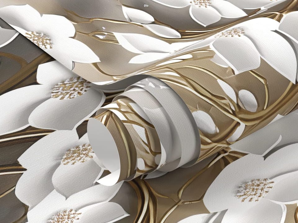 Fototapeta Dekoracyjne drzewo z kwiatami 3D fragment #1