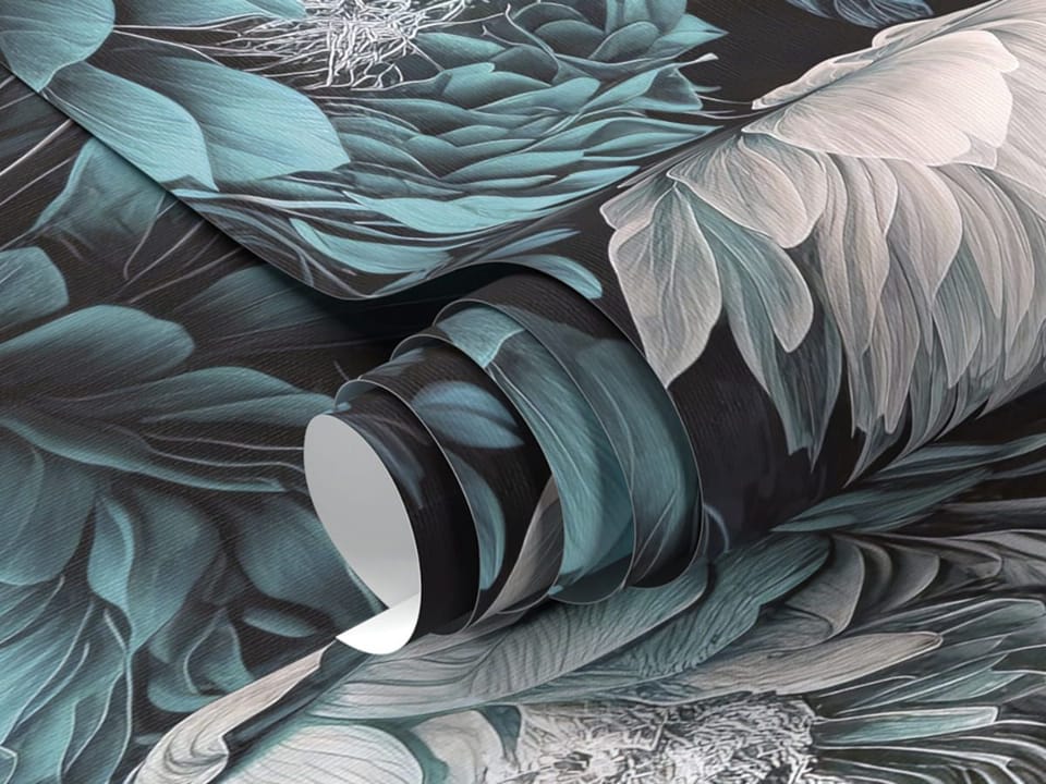 Fototapeta Niebieskie piwonie na ciemnym tle fragment #1