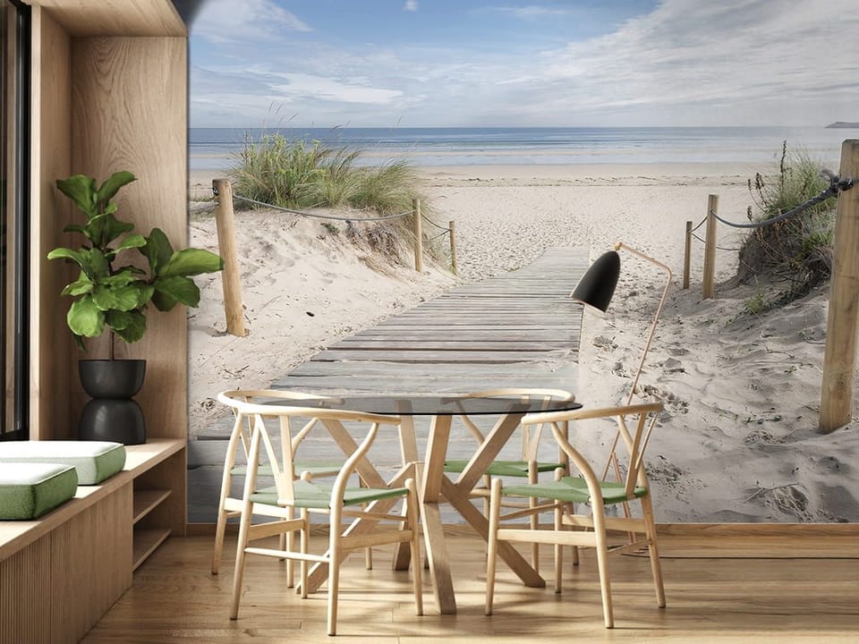 Fototapeta Ścieżka na plaży przy morzu we wnętrzu kuchni