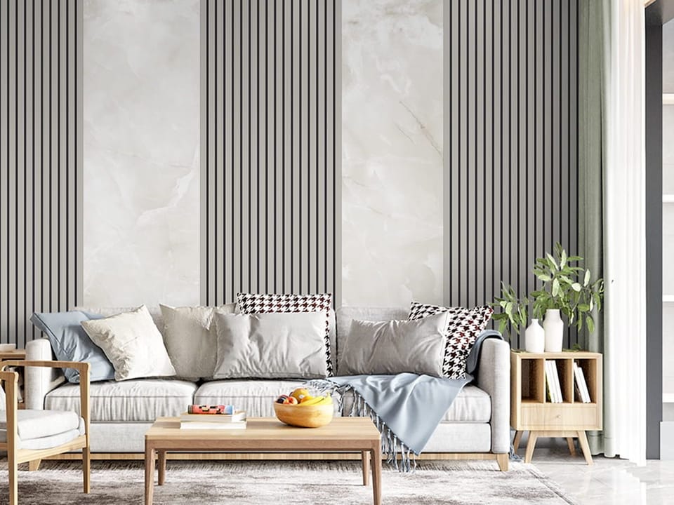 Fototapeta Eleganckie Pasy na Marmurze we wnętrzu salonu