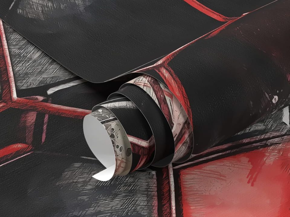 Fototapeta Piłka Nożna w Czerwono-Czarnych Barwach fragment #1