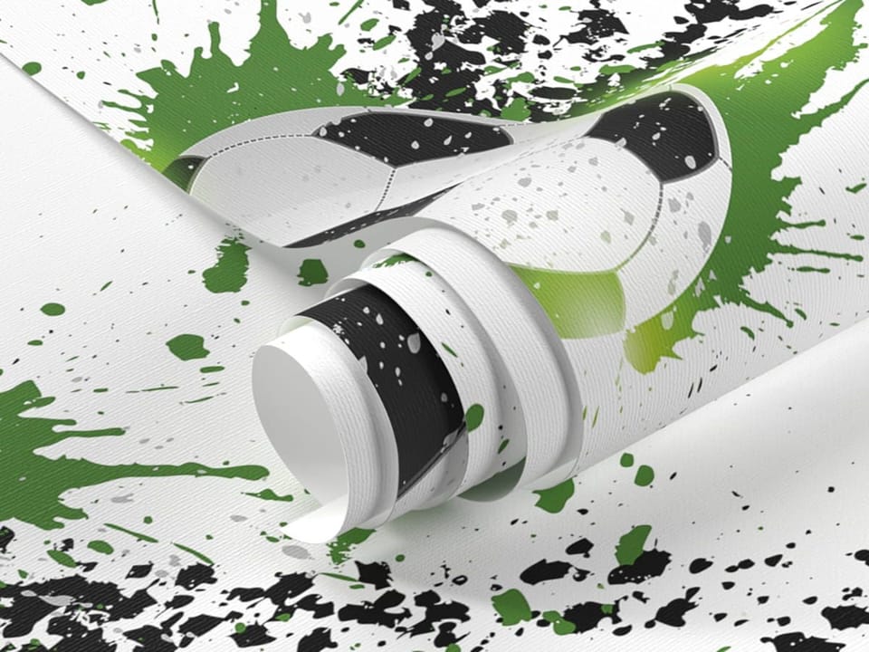 Fototapeta Piłka nożna z kolorowymi plamami fragment #1