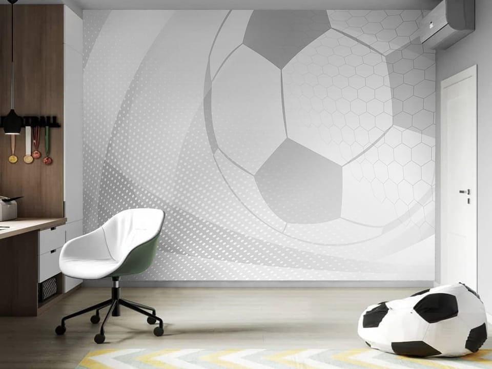 Fototapeta Piłka nożna z heksagonami we wnętrzu pokoju dziecka