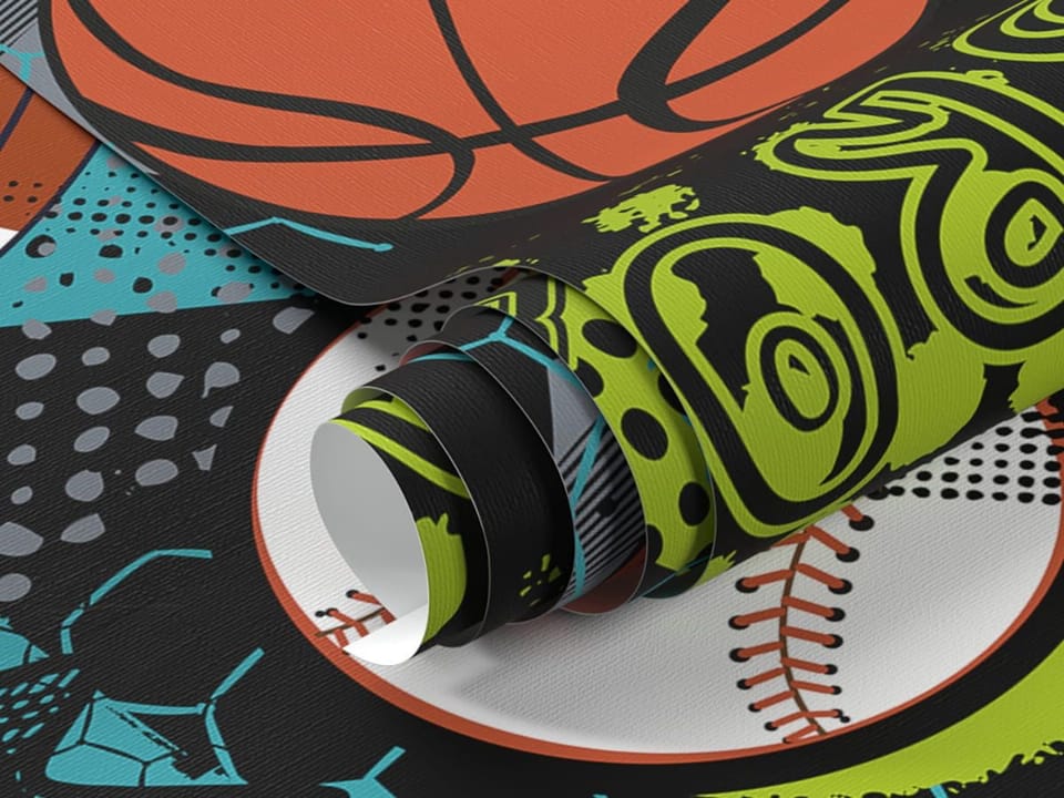 Fototapeta Sportowe Piłki na Kolorowym Tle fragment #1