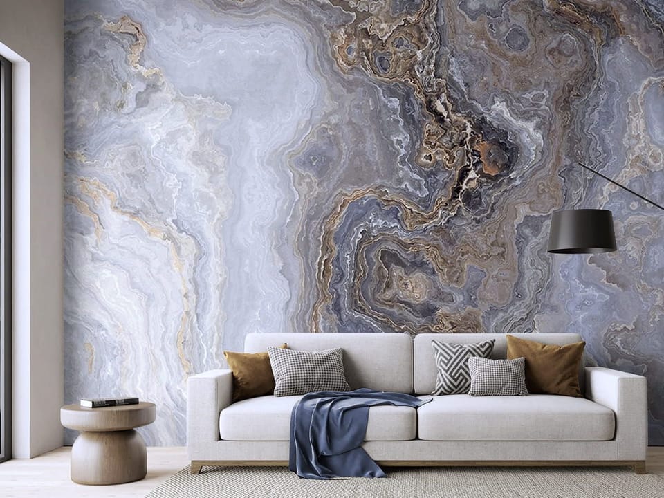 Fototapeta Marmurowy Wzór z Żyłkami we wnętrzu salonu