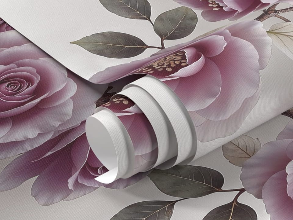 Fototapeta Gałąź z różowymi różami fragment #1