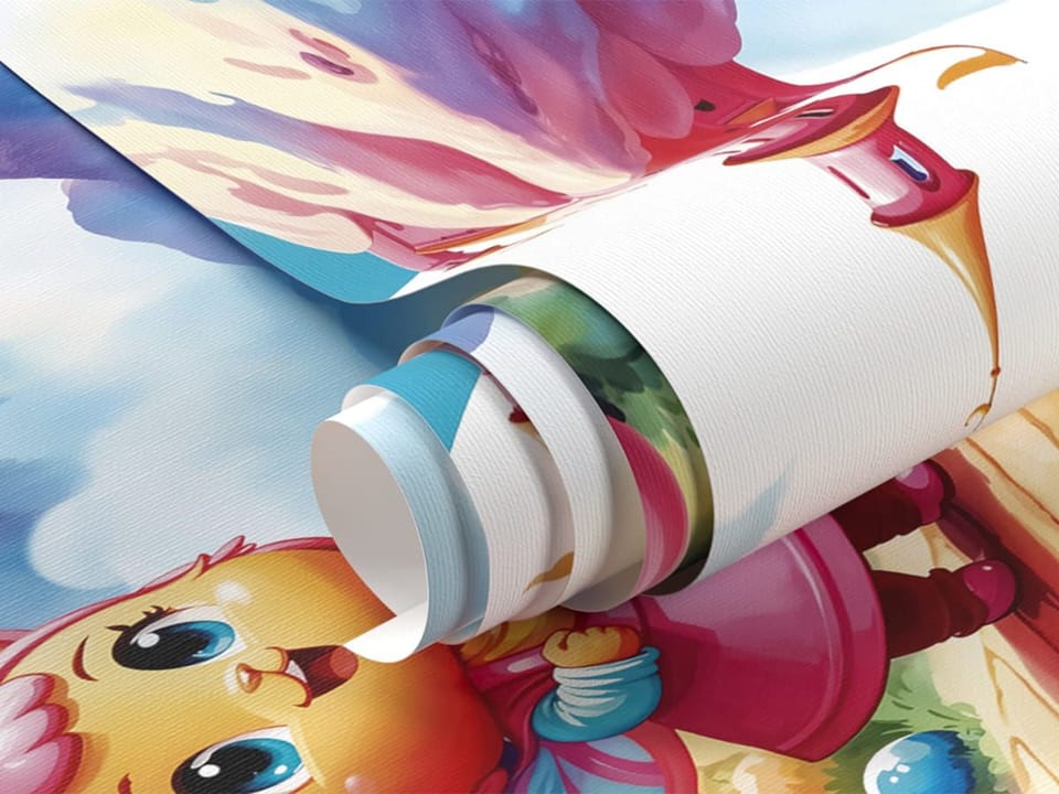 Fototapeta Bajkowa postać i kolorowy domek fragment #1