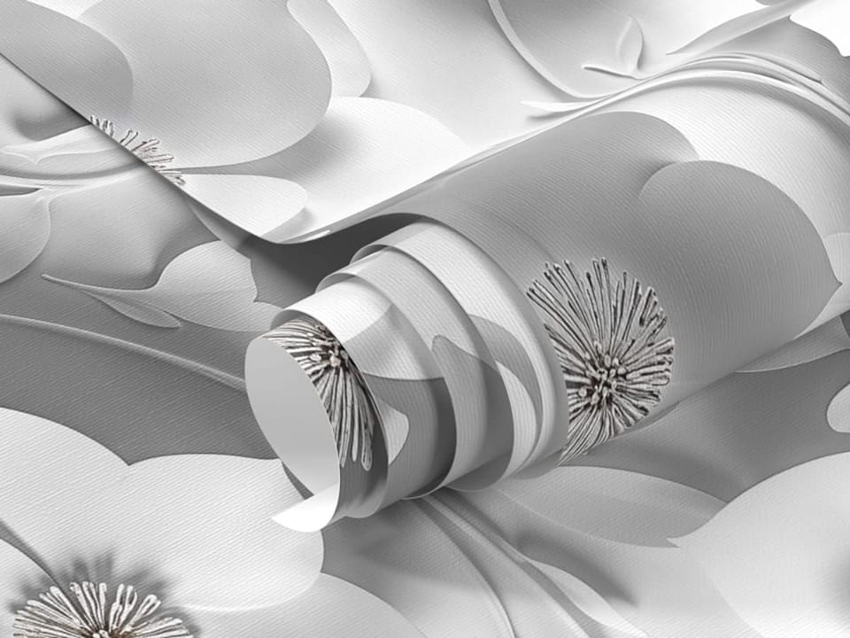 Fototapeta Białe Kwiaty na Gałęziach 3D fragment #1