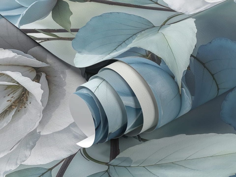 Fototapeta Bukiet Niebieskich i Białych Róż fragment #1