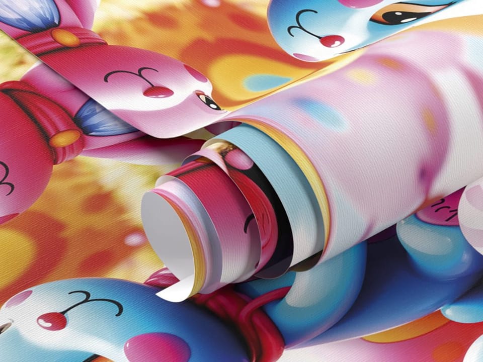 Fototapeta Kolorowe króliki na łące fragment #1